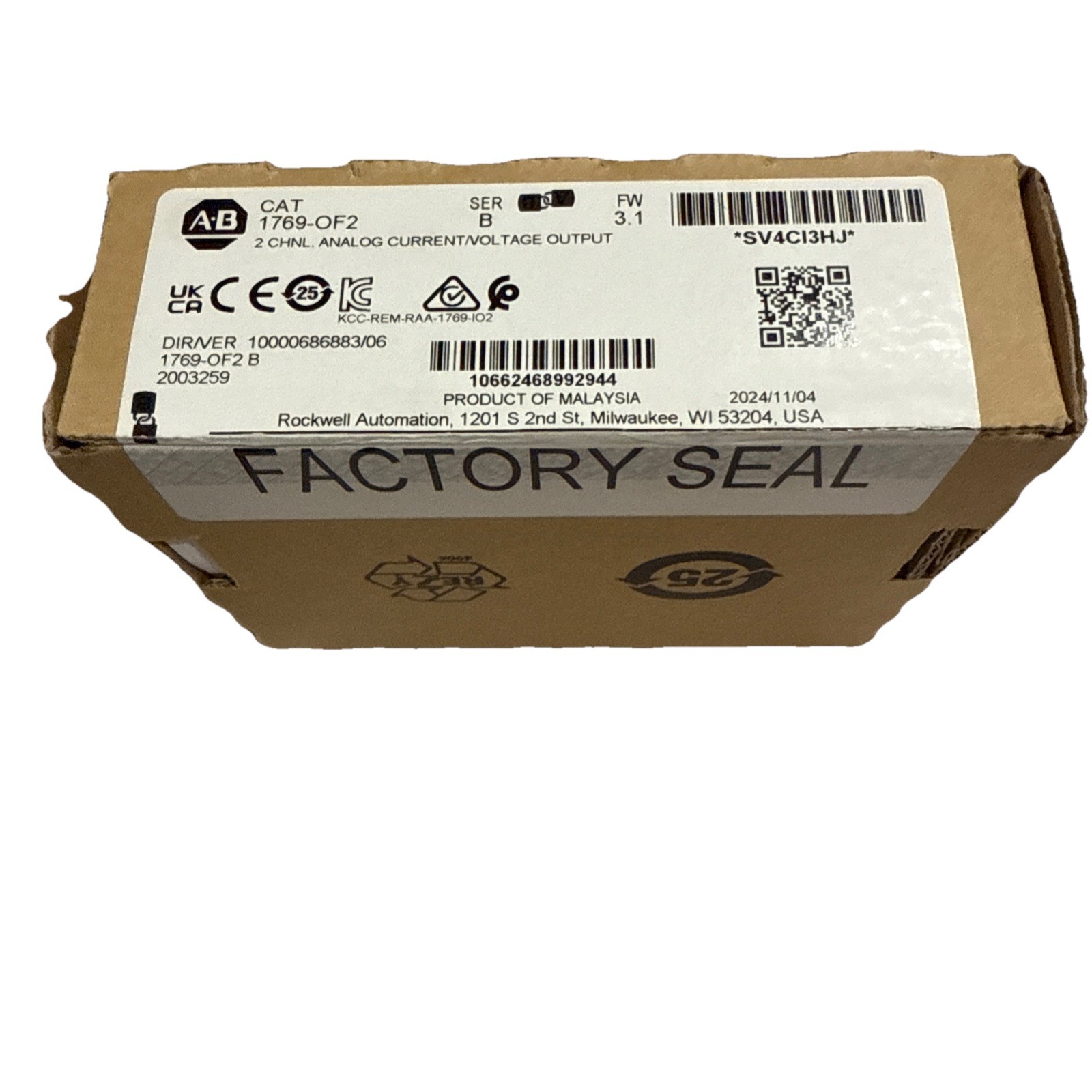 Allen Bradley 1769-OF2 Ser.B F/W 3.1 2-Chan. Analog Output Module. 3E-39