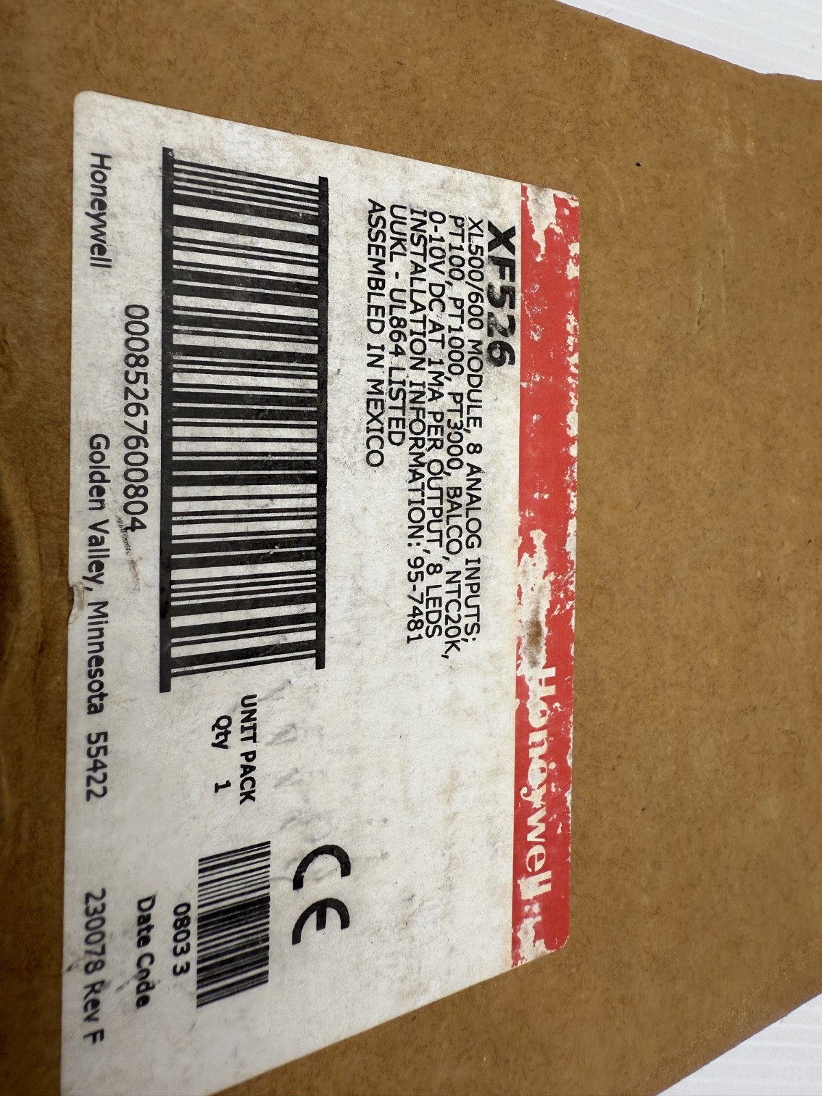 NEW Honeywell XF526 – 8 Analog Input Module for XL500/600