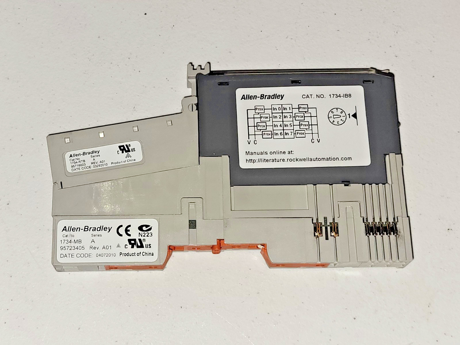 Allen Bradley 1734-IB8 Digital Input Module with 1734-MB 1734-RTB