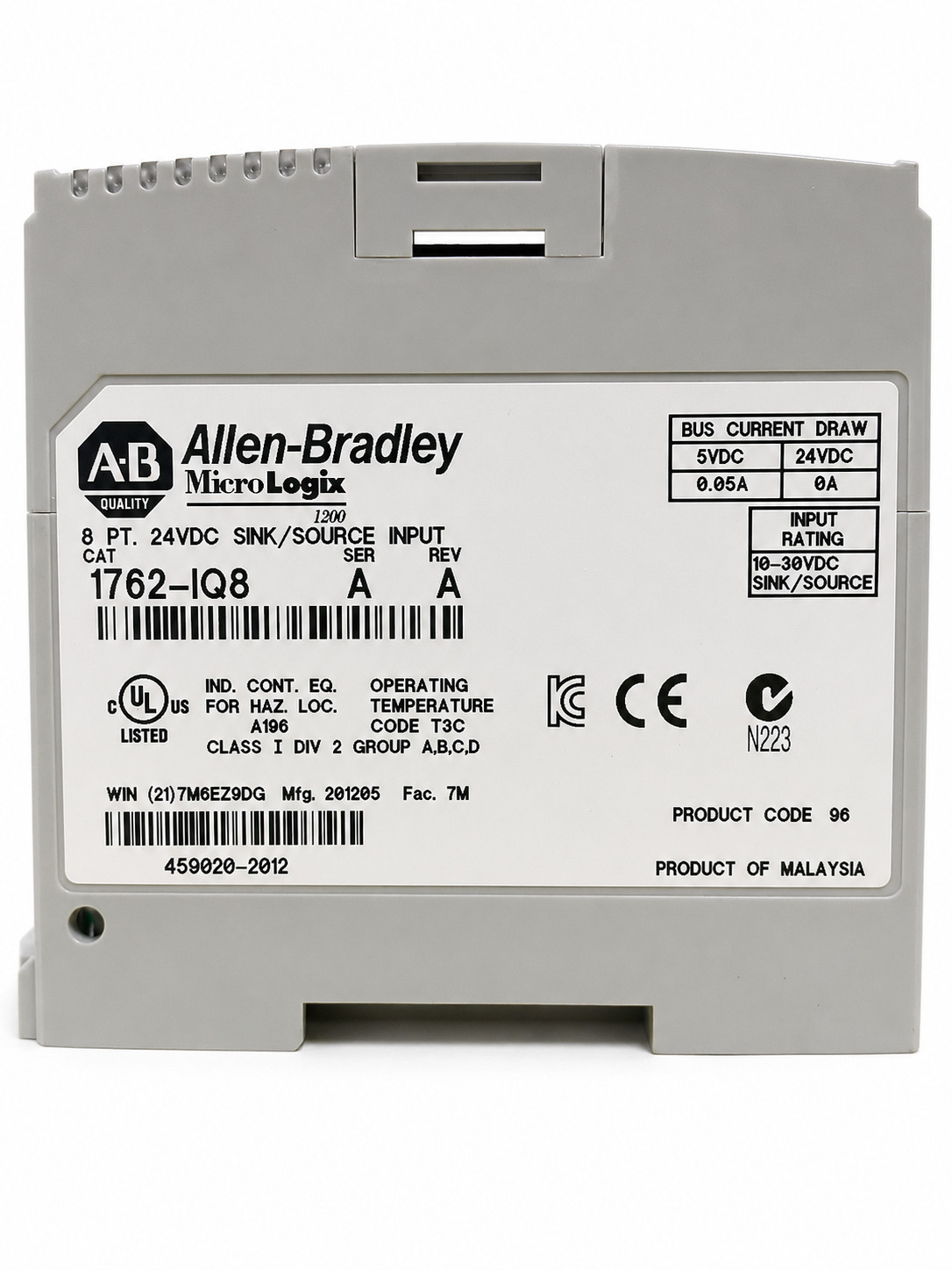 ALLEN BRADLEY 1762-IQ8 SER A MICROLOGIX OUTPUT MODULE PLC