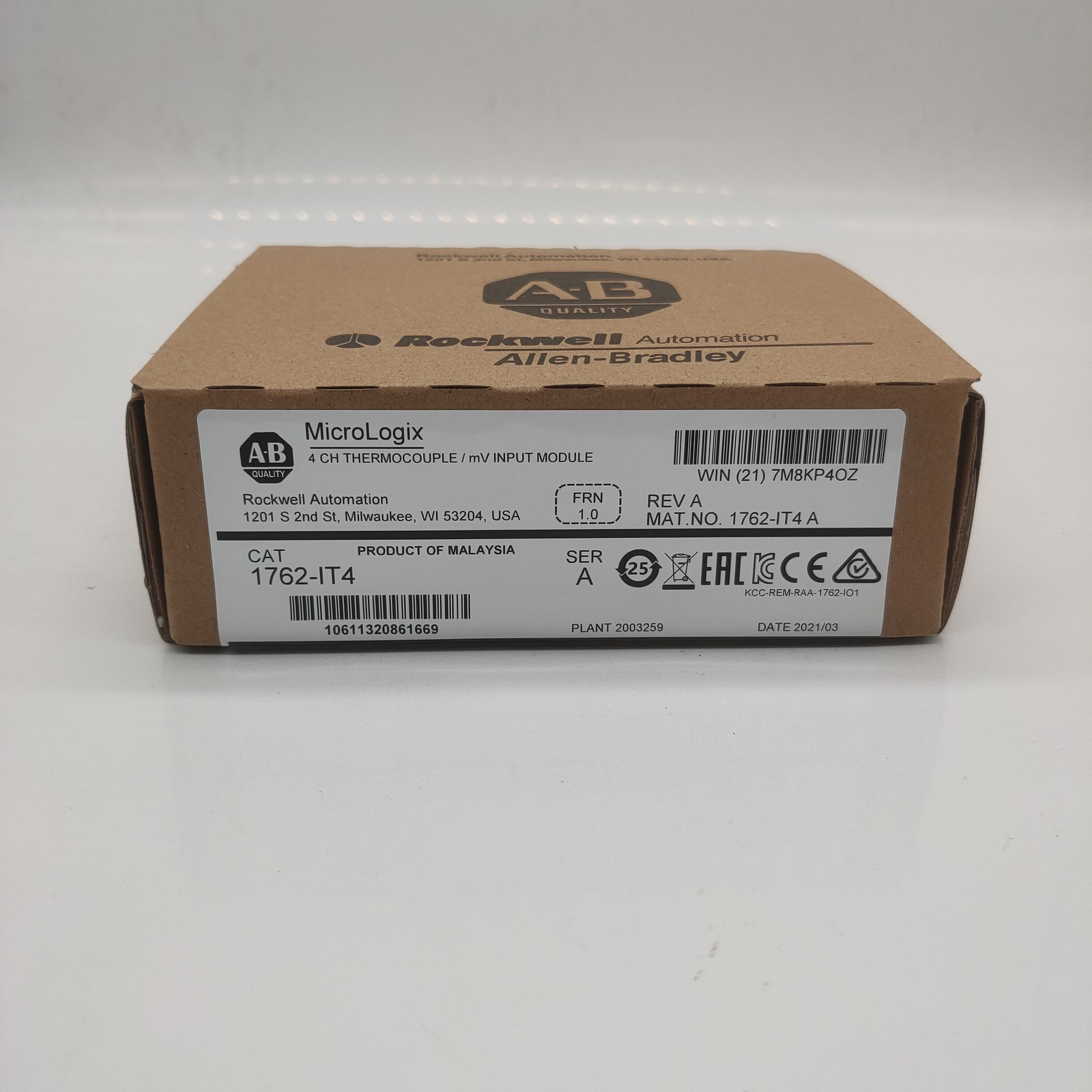 2023 NEW AB 1762-IT4 SER A MicroLogix Themocouple/mV Module 1762IT4