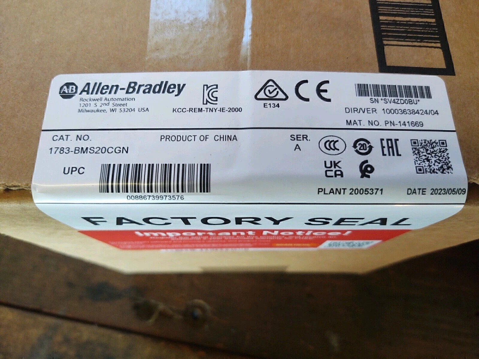 NEW Allen-Bradley 1783-BMS20CGN /A Managed EtherNet 20 Port Switch 1783BMS20CGN