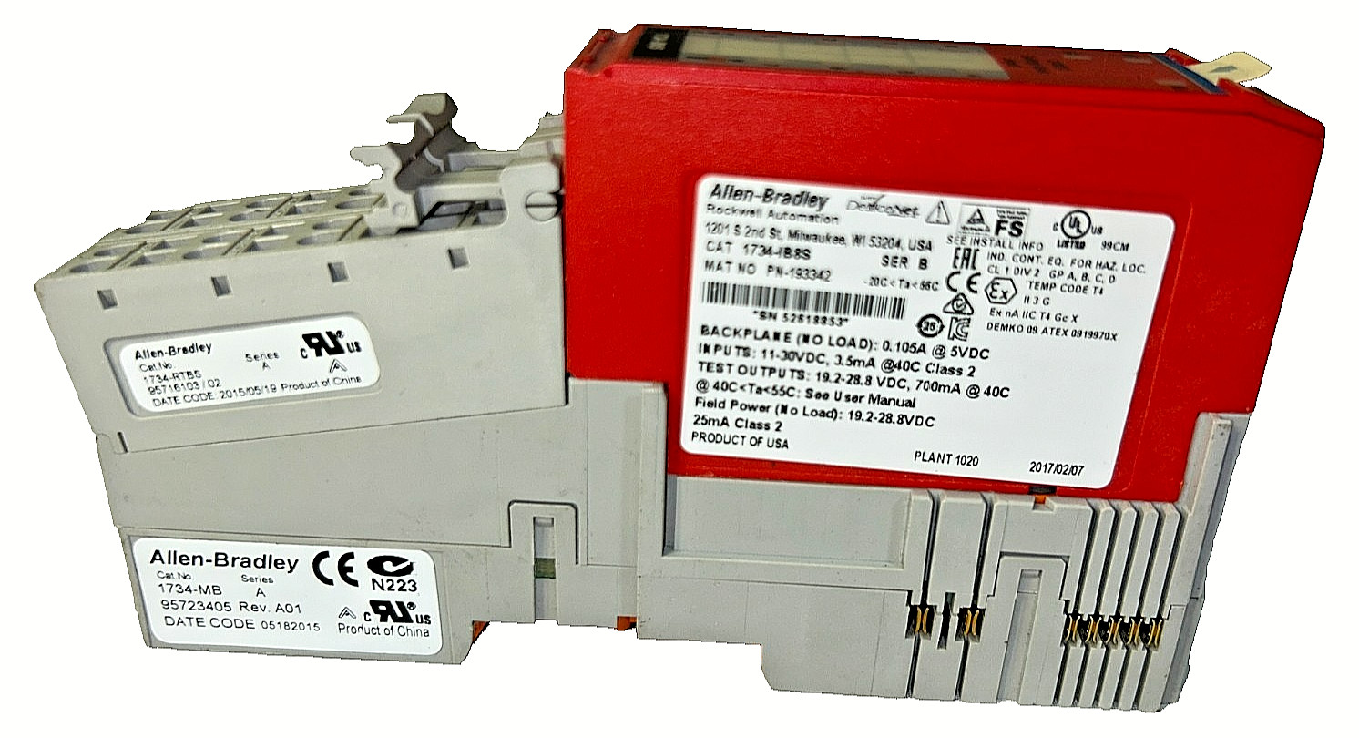 Allen Bradley 1734-IB8S Point Guard Digital I/O Safety Module With Base