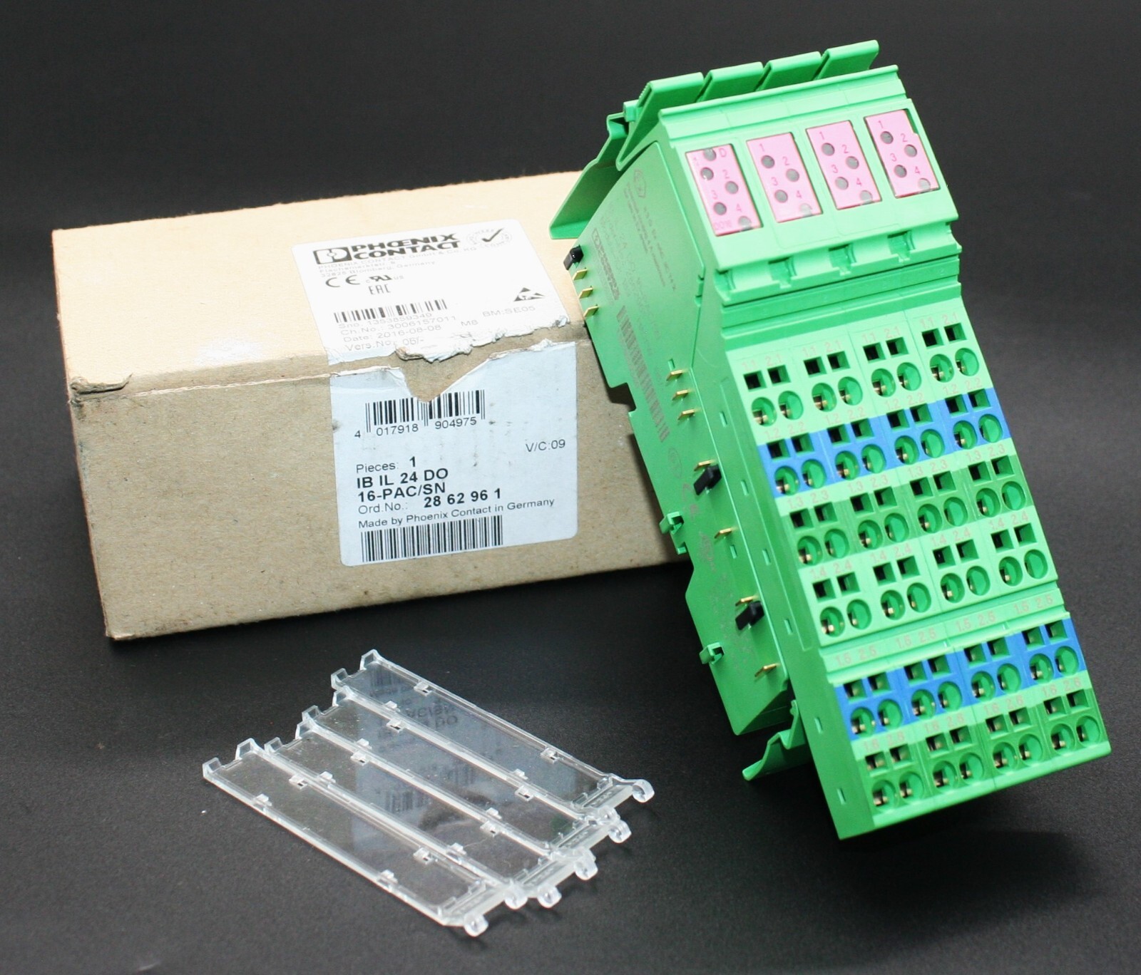 One (1) Phoenix IB IL 24 DO 16-PAC Digital Output Terminal Module Germany NEW