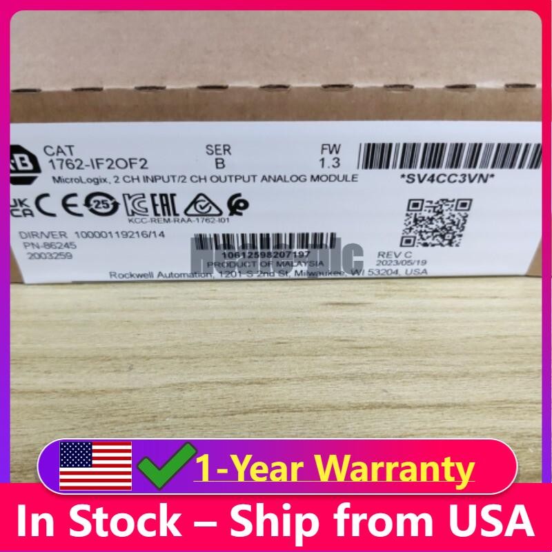 New Factory Sealed Allen-Bradley 1762-IF2OF2 MicroLogix1200 Analog I/O Module