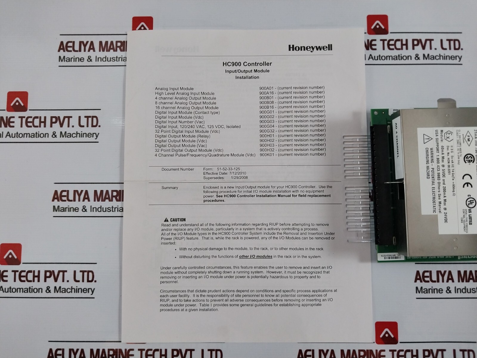 Honeywell 900B01-0301 4-Point Analog Output Module HC900 Controller 24VDC, 94V-0