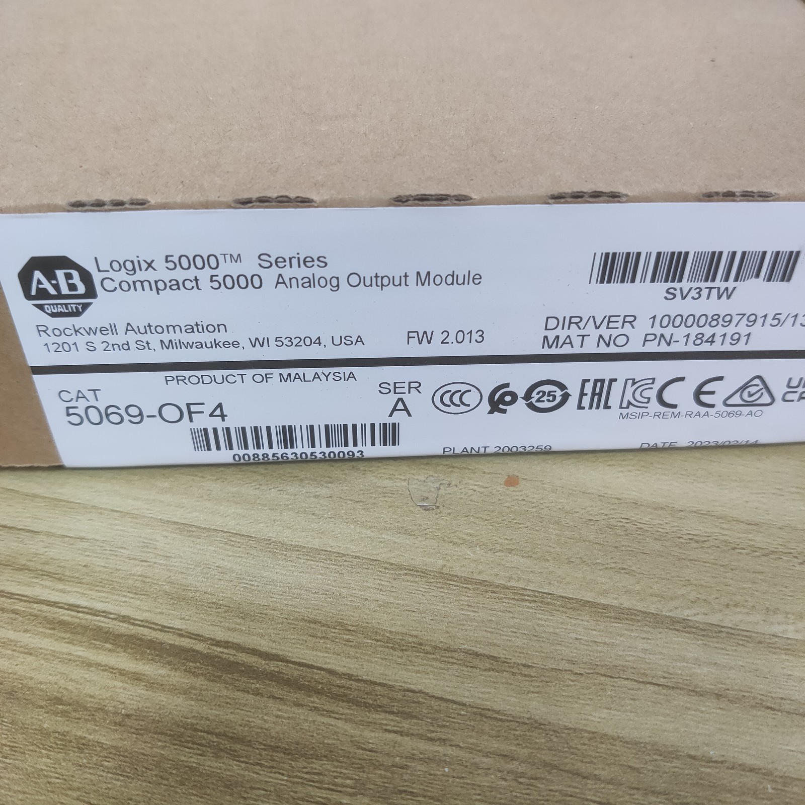 AB 5069-OF4 Compact 5000 Logix Analog Output Module 5069OF4