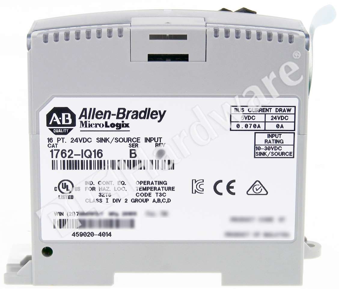 Open Pre-owned Allen Bradley 1762-IQ16 /B MicroLogix 1200 16-Ch 24V Input Module