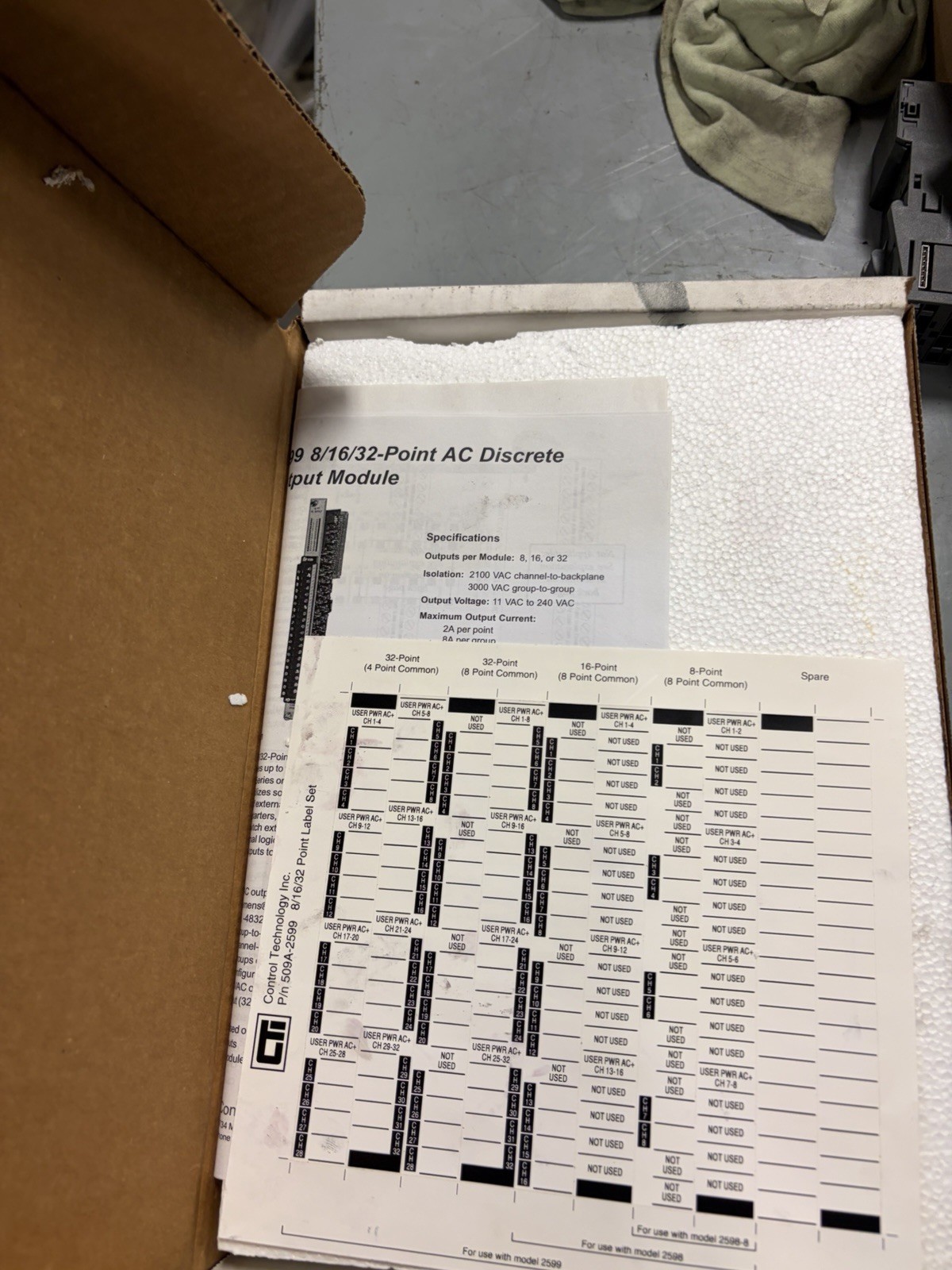 NEW CTI 2599 505-4632 8/16/32PT OUTPUT MODULE
