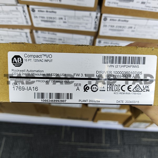 Allen-Bradley AB 1769-IA16 SER A CompactLogix 16pt 120VAC Input