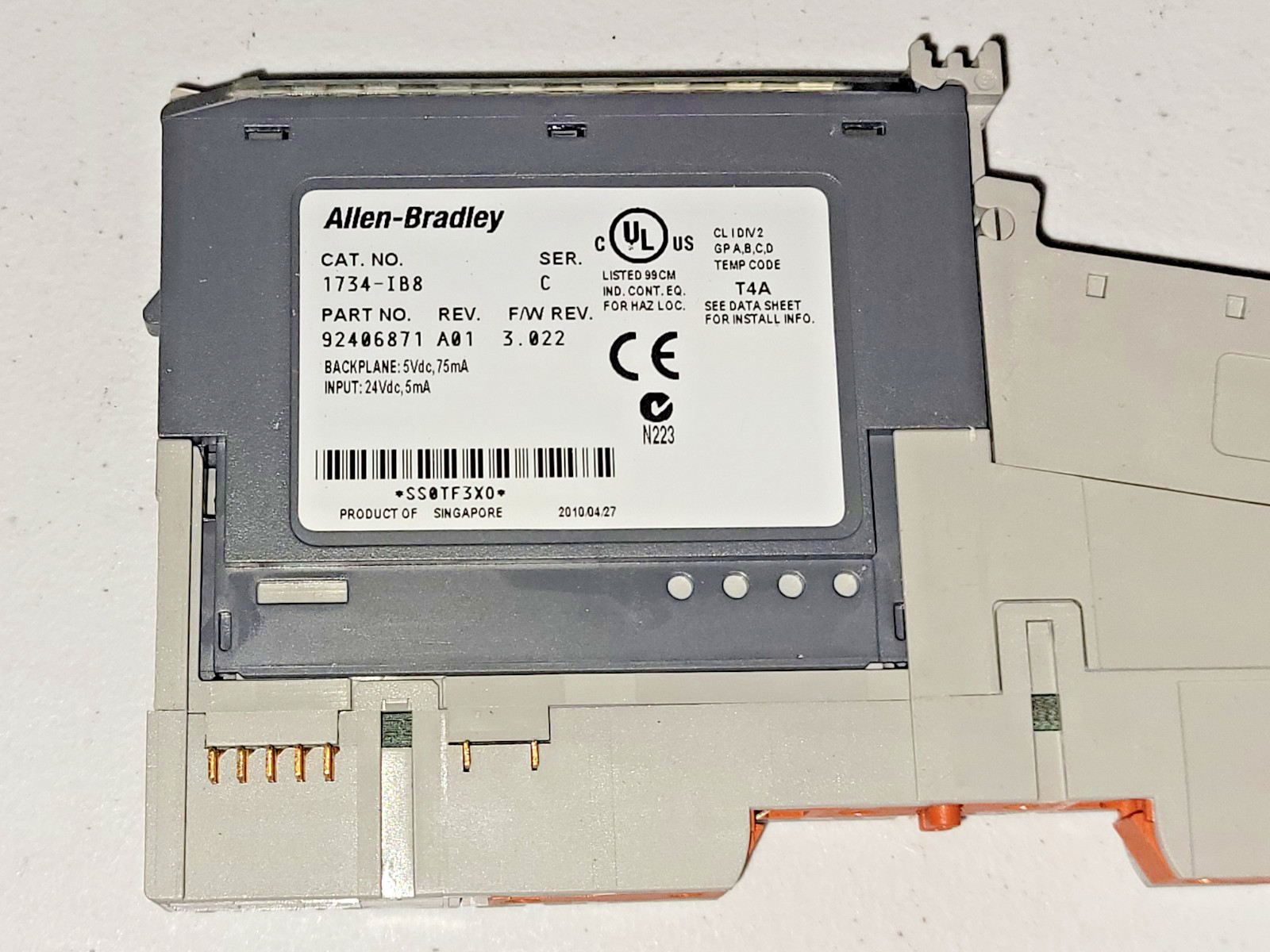 Allen Bradley 1734-IB8 Digital Input Module with 1734-MB 1734-RTB