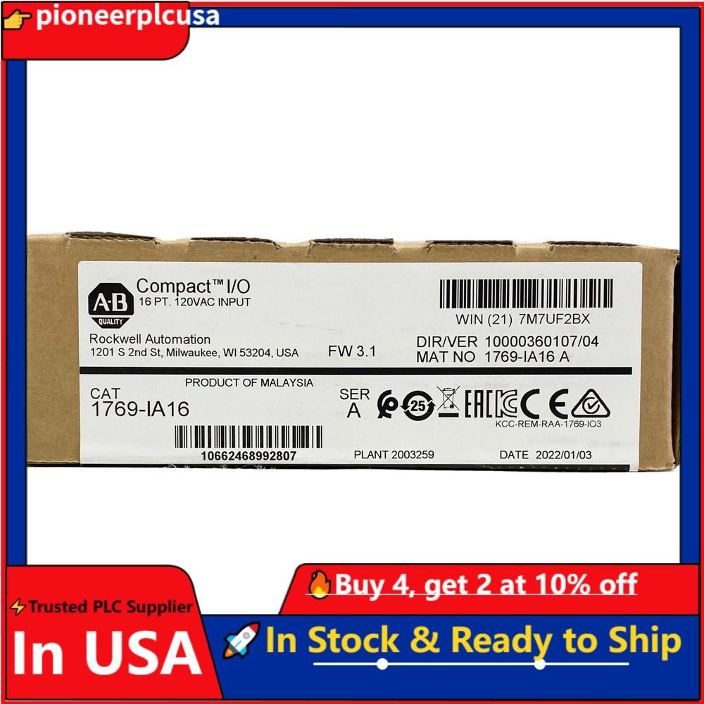 New Allen Bradley 1769-IA16 CompactLogix 16pt 120VAC Input SER A US Free Tax