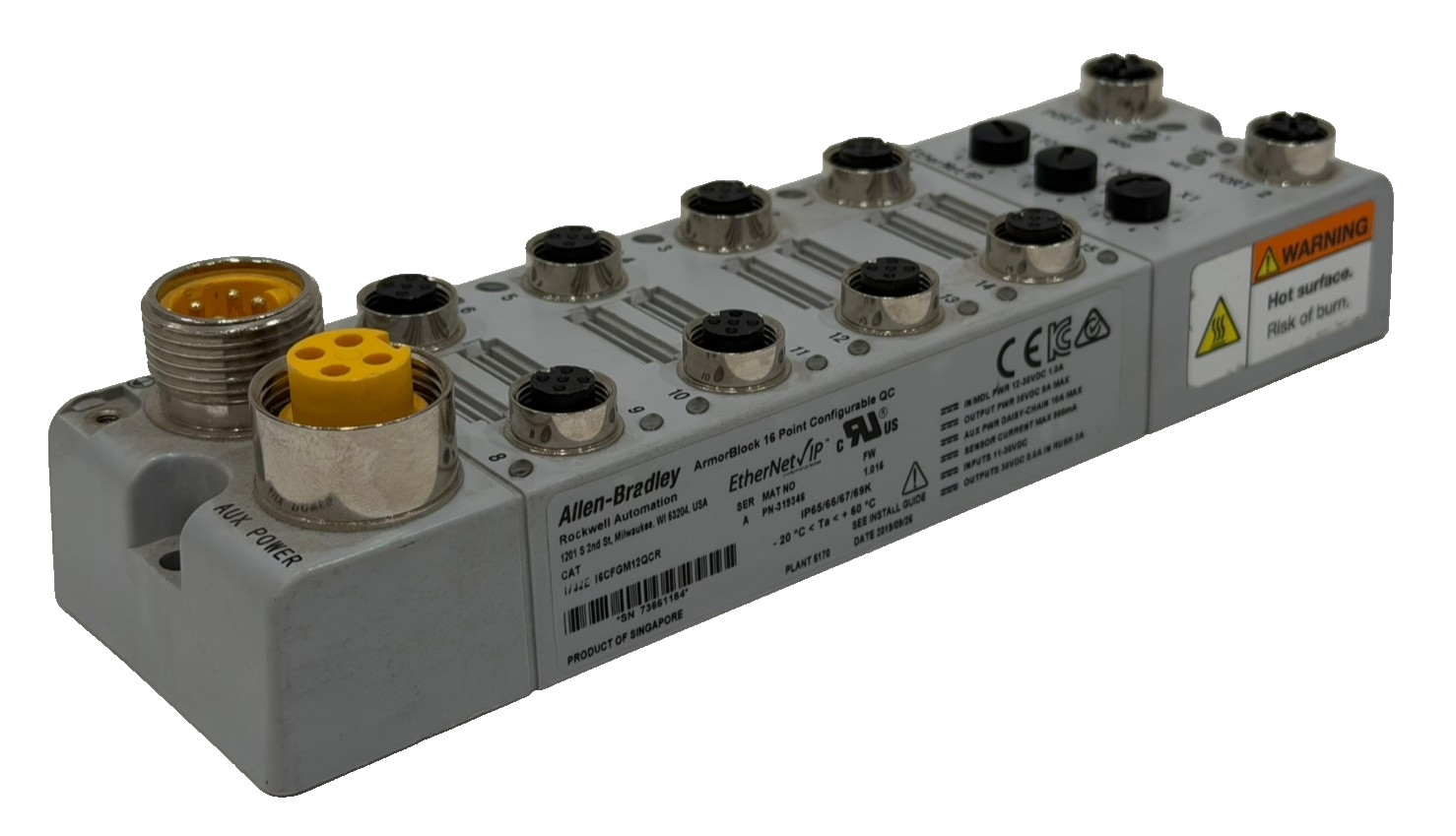 USED ALLEN BRADLEY 1732E-16CFGM12QCR I/O ARMOUR BLOCK SER. A