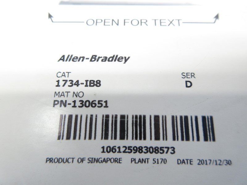 ALLEN BRADLEY 1734-IB8 SER. D F/W 3.022 24VDC NSMP