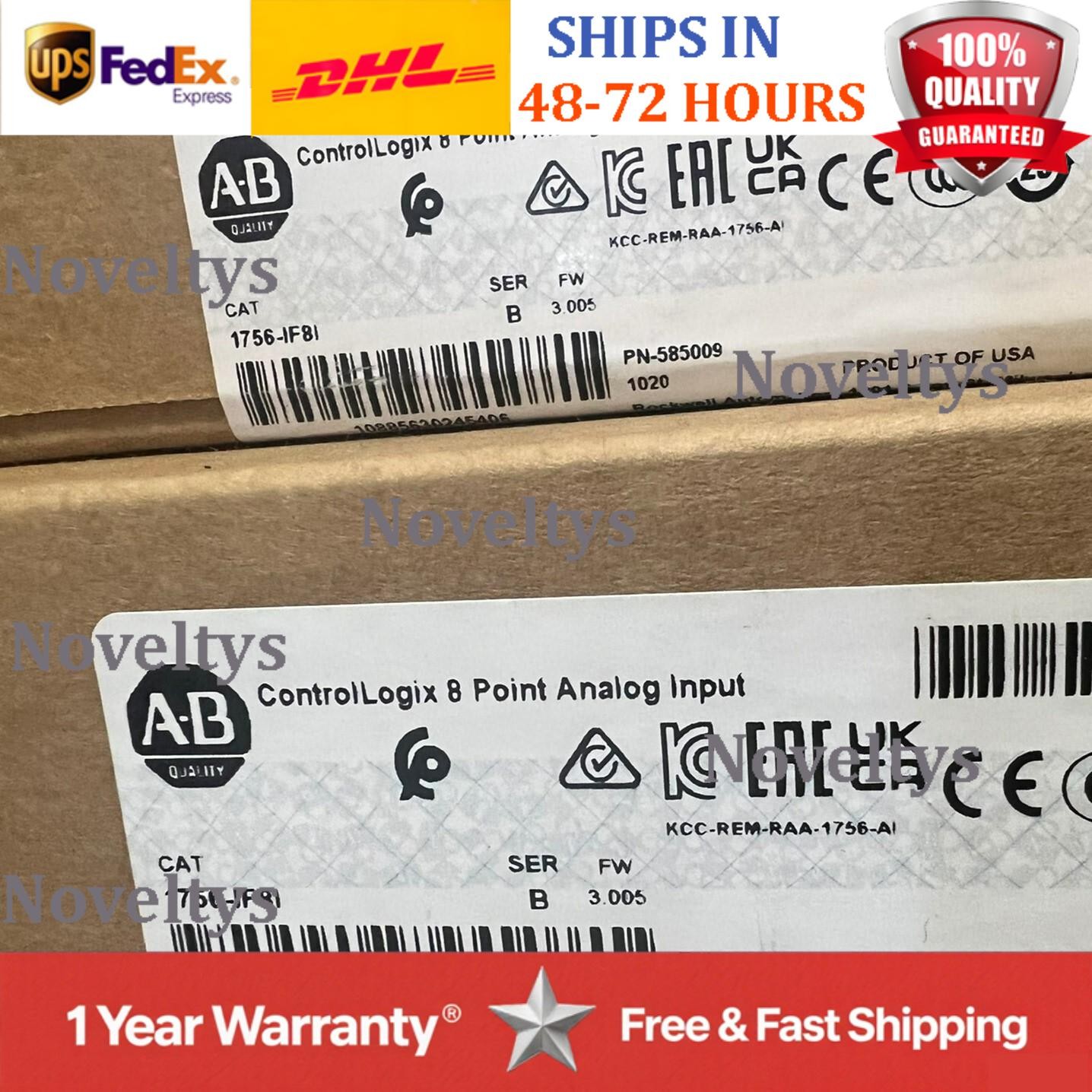 NEW AB 1756-IF8I ControlLogix 8 Point Analog Input Module 1756IF8I US Free Tax