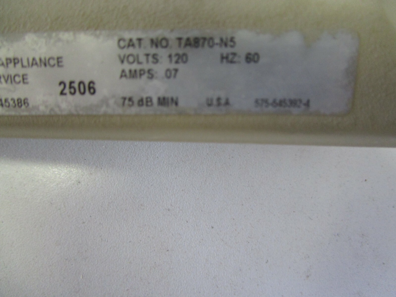 UNKNOWN SUPPLIER TA870-N5 TORK ALERT SIGNALING DEVICE – USED – FREE SHIPPING