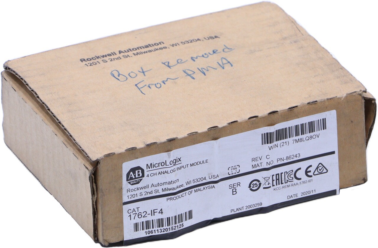 * ALLEN BRADLEY MICROLOGIX 1200 1762-IF4 SER A 4 CHANNEL ANALOG INPUT MODULE