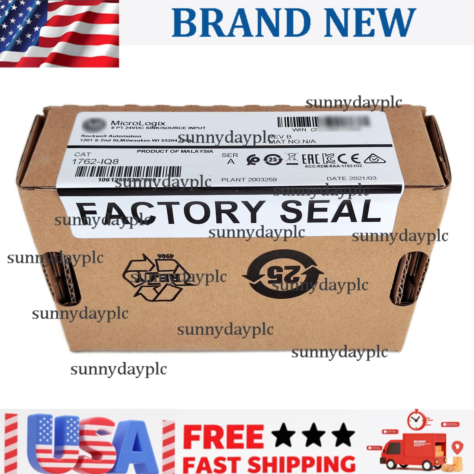 2021 New Sealed Allen-Bradley 1762-IQ8 MicroLogix 1200 Discrete Input Module