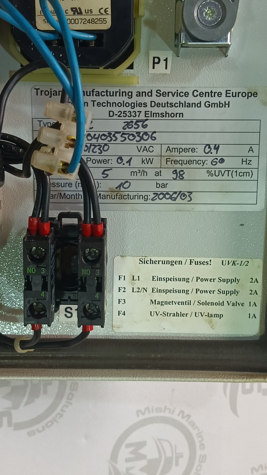 Trojan UVK-2 2656 UV System 5m³/h 230V Stainless Steel Aquafine TA7071 GERMANY