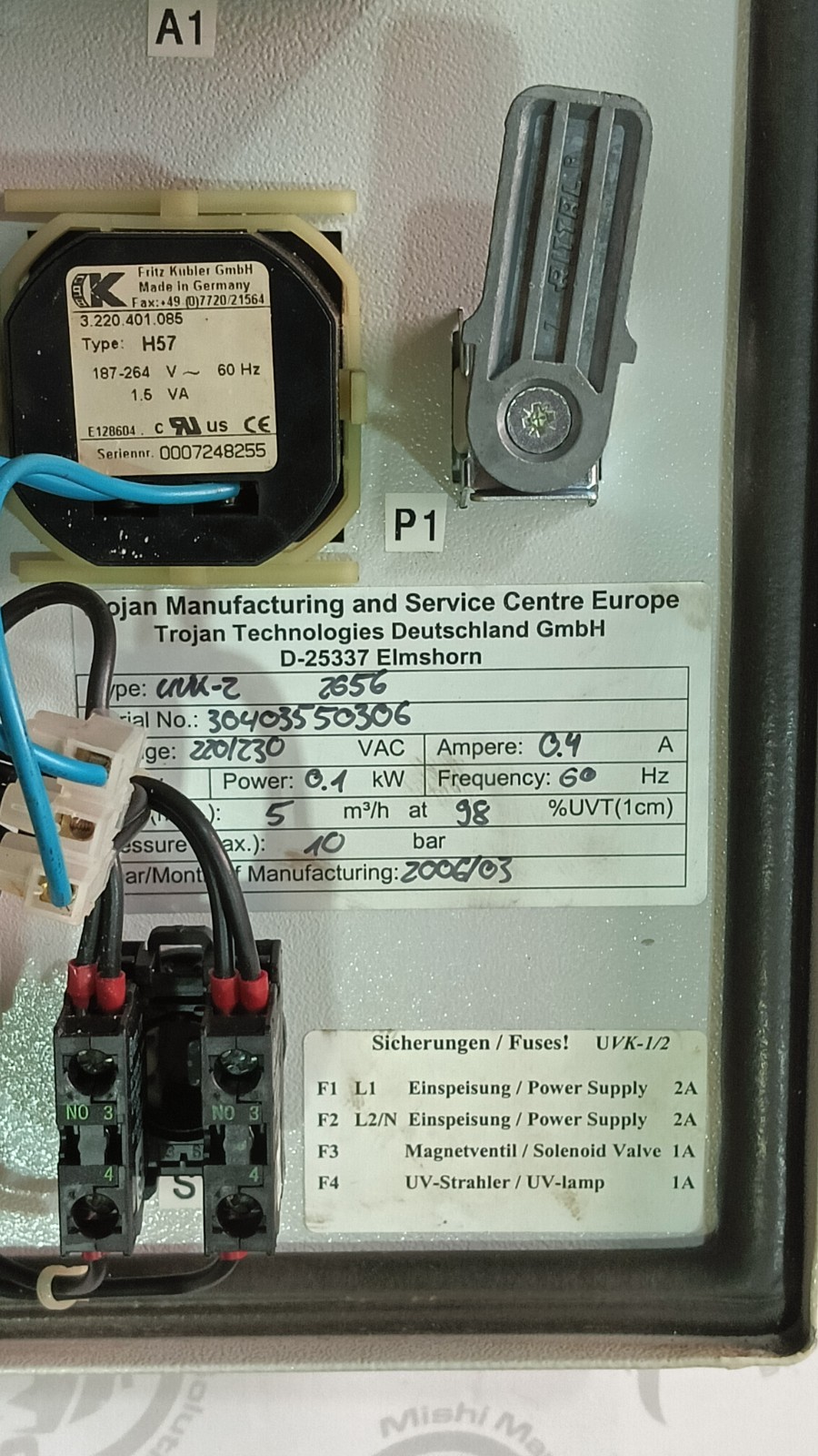 Trojan UVK-2 2656 UV System 5m³/h 230V Stainless Steel Aquafine TA7071 GERMANY
