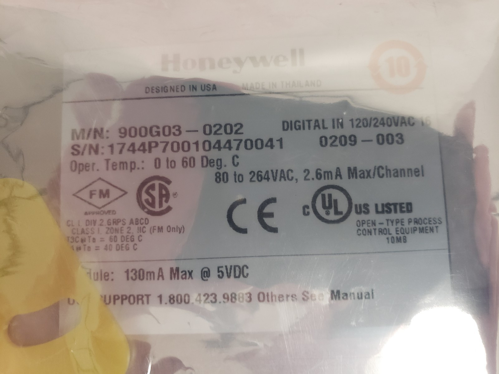 Honeywell 900G03-0202 DIGITAL IN 51500209-003 37-1