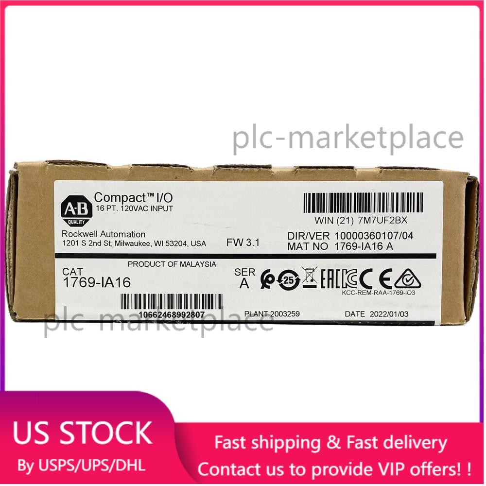 New Allen Bradley 1769-IA16 CompactLogix 16pt 120VAC Input SER A US Free Tax