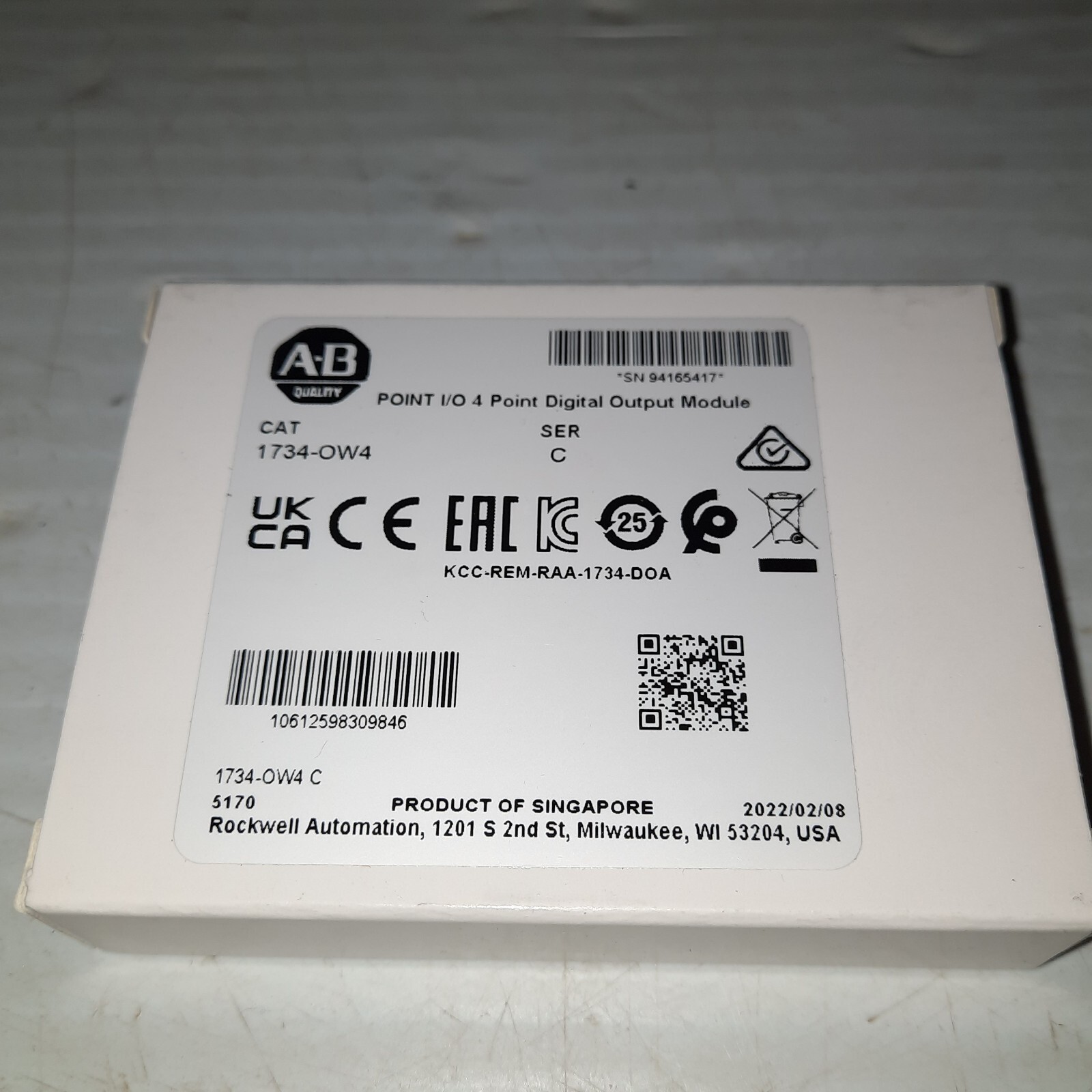 Allen Bradley 1734-OW4 I/O 4 Point Digital Output Module Ser. C New in Box
