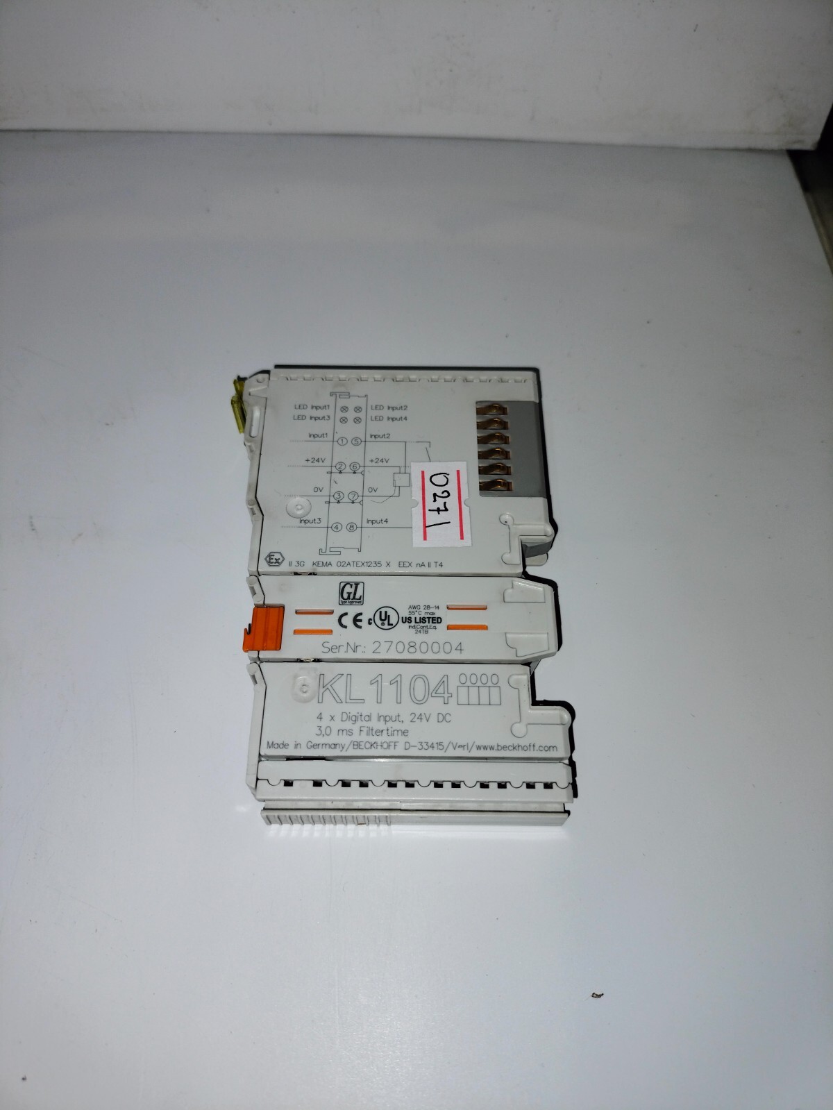 Beckhoff KL1104 Bus Terminal 4x Digital Input Module 24V DC Made in Germany