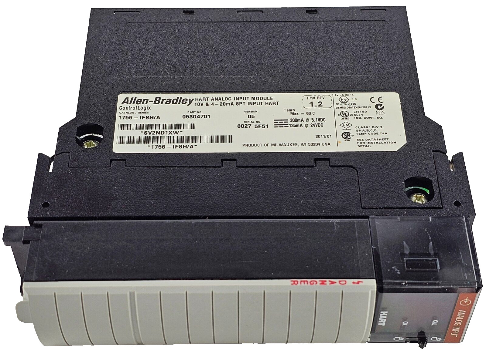 Allen Bradley 1756-IF8H /A ControlLogix HART Analog Input Module VER 05 1756IF8H