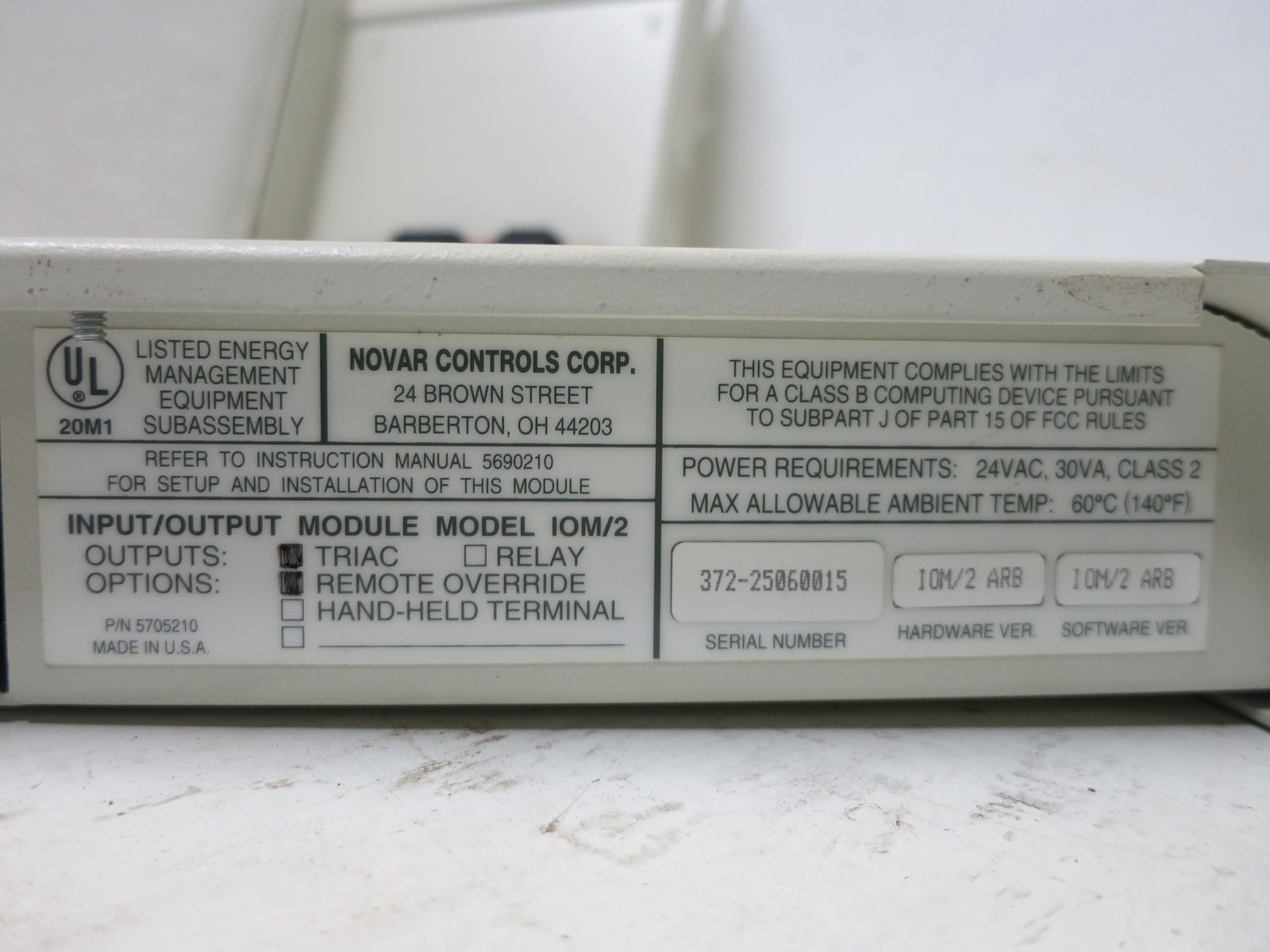 Novar IOM/2 Logic One ARB Input/Output Module Triac Remote Override CRO Board