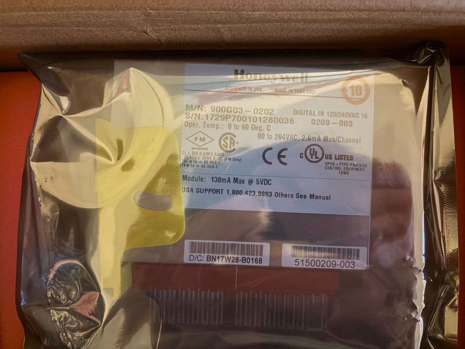 Honeywell 900G03-0202 ControlEdge HC900 16-Channel 120/240VAC Digital Input Card