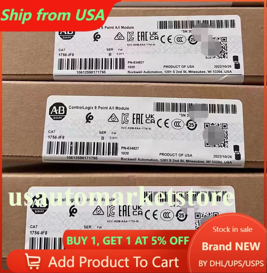 2022 New Factory Sealed AB 1756-IF8 Controllogix 8 Point A/I Analog Input Module