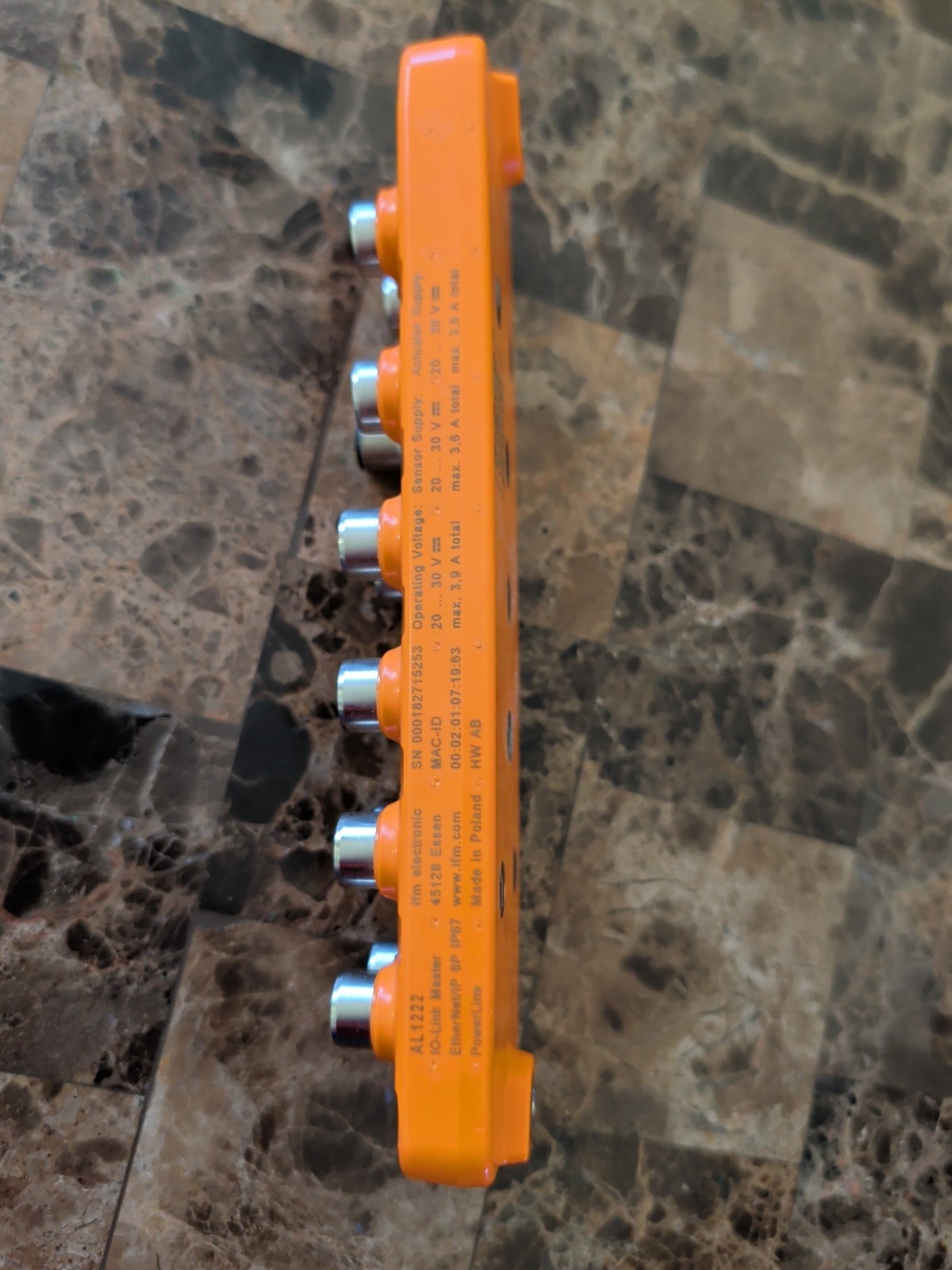 IFM AL1222 IO-Link Master, 8 port, Ethernet/IP, 3.6A Max