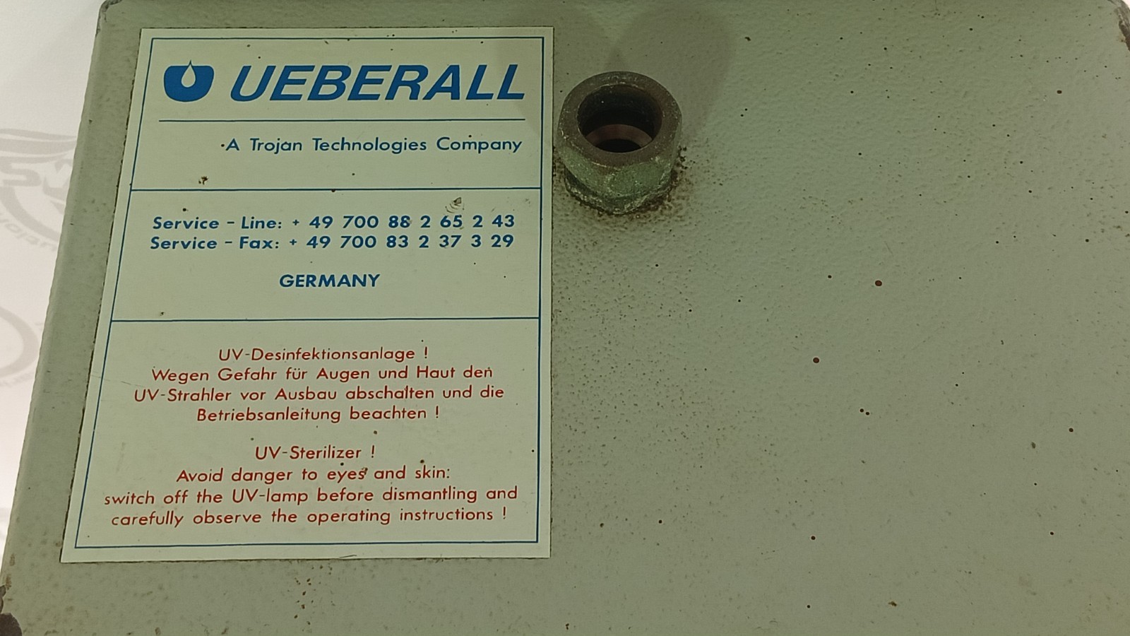 Trojan UVK-2 2656 UV System 5m³/h 230V Stainless Steel Aquafine TA7071 GERMANY