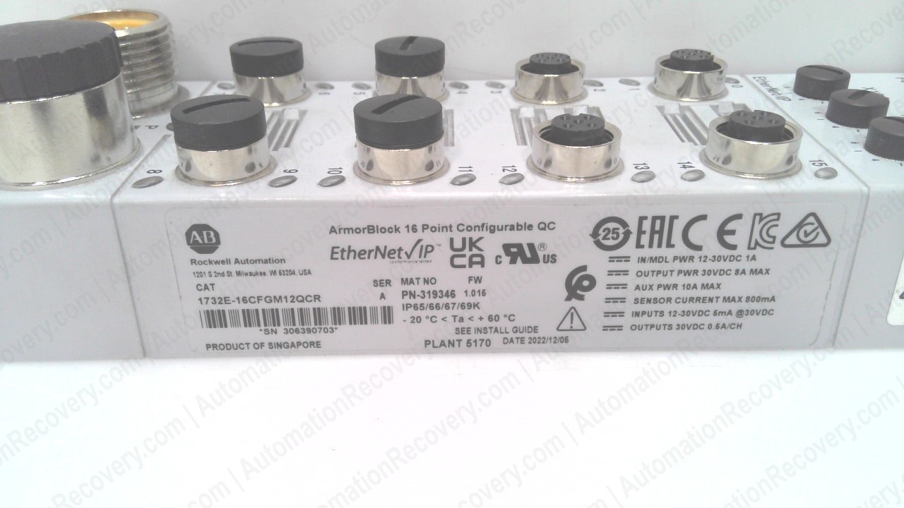 ALLEN BRADLEY 1732E-16CFGM12QCR SERIES A, INPUT/OUTPUT MODULE #343687
