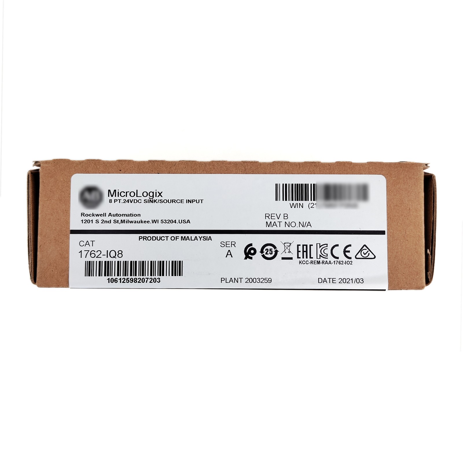 2021 New Sealed Allen-Bradley 1762-IQ8 MicroLogix 1200 Discrete Input Module