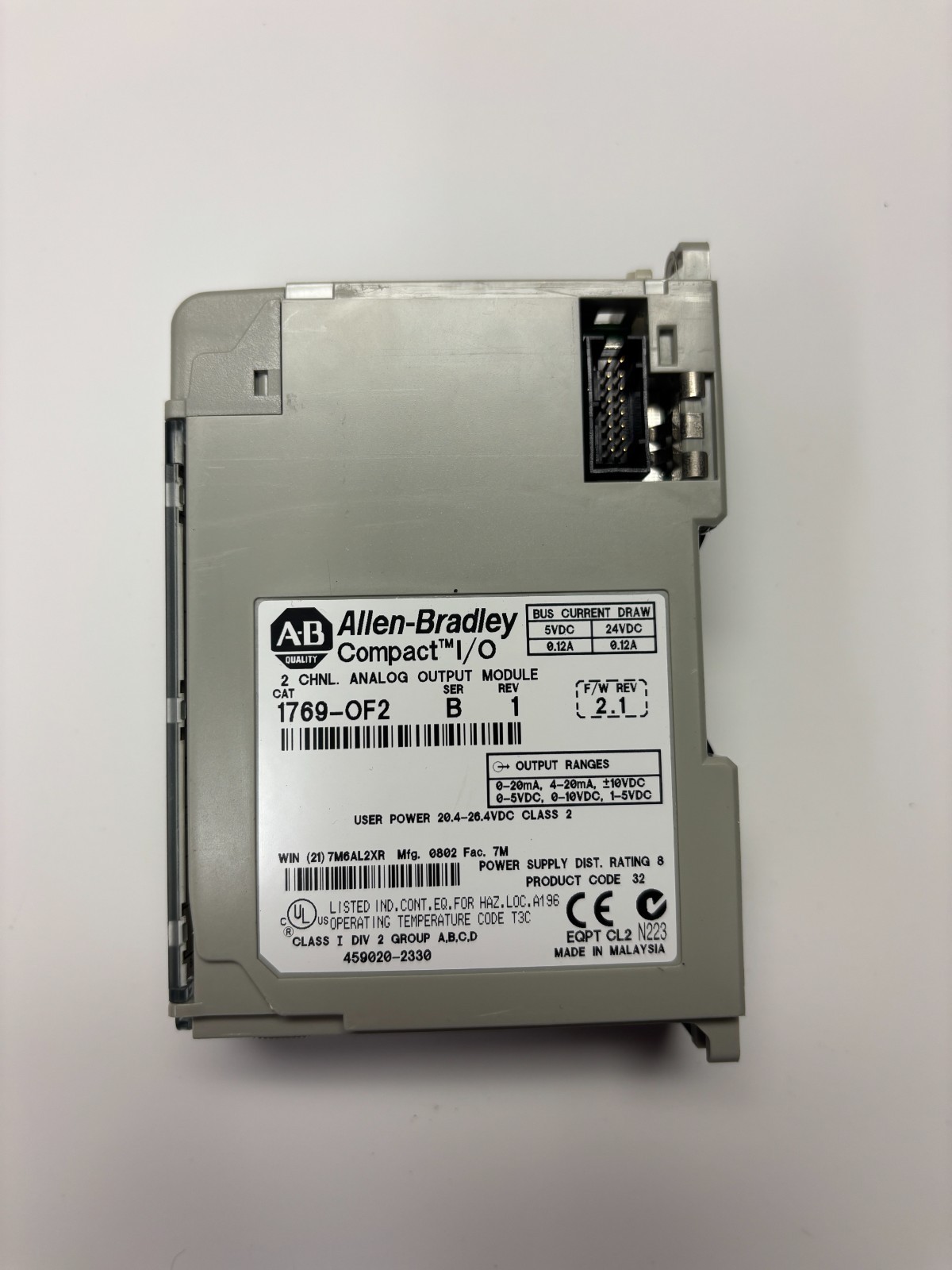 AB 1769-OF2 SER B Compact I/O Output Module Allen Bradley 1769OF2 SER B REV 1