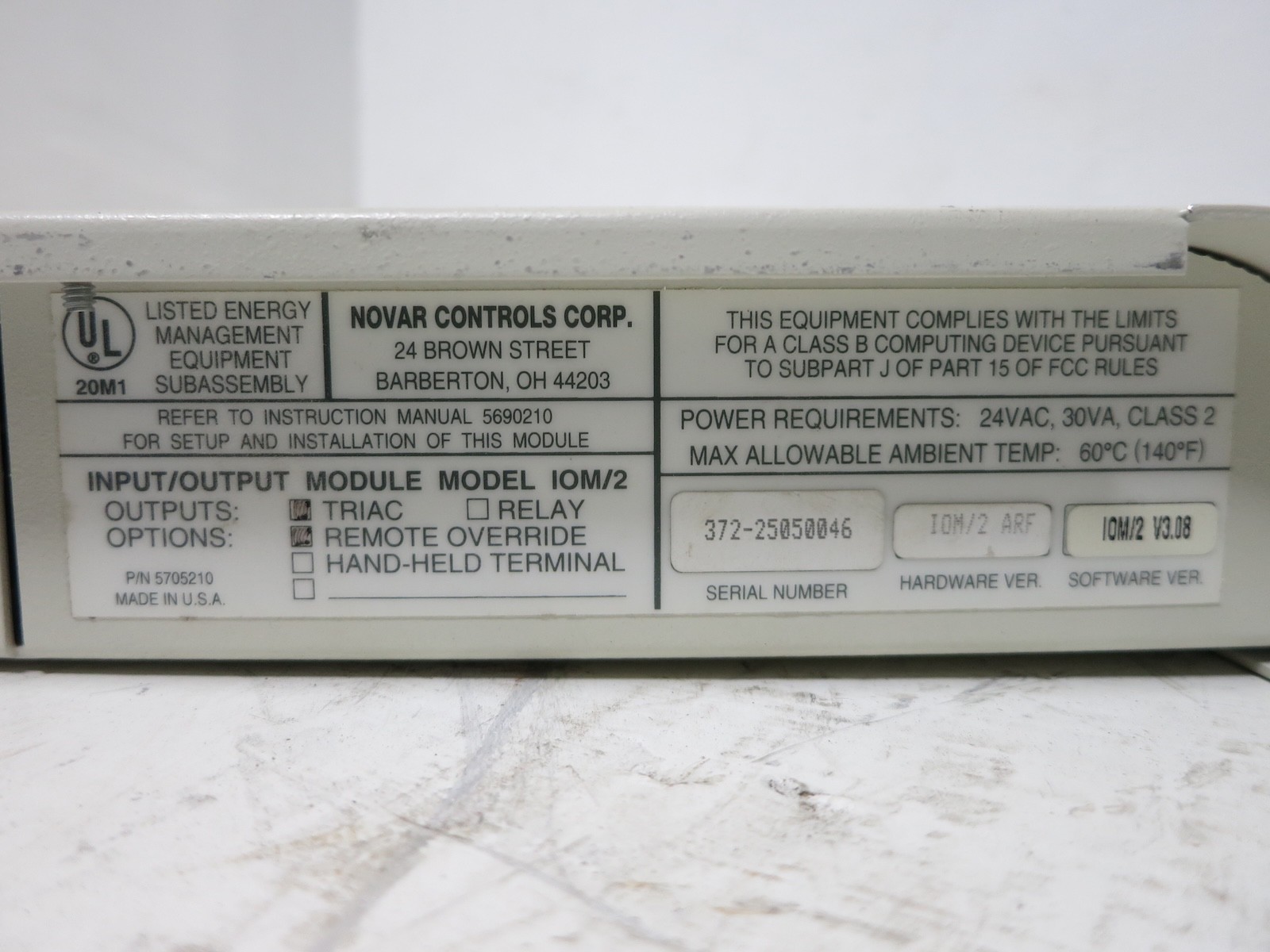 Novar IOM/2 Logic One V3.08 ARF Input/Output Module Triac Remote Override CRO