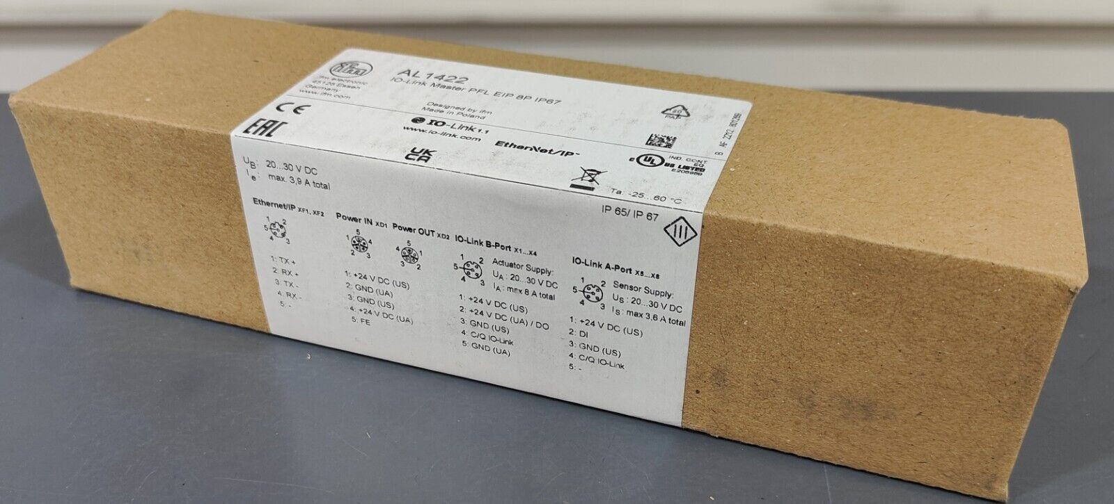 New IFM AL1422 IO-Link Master EtherNet/IP 8 Port IP67 FREE SHIPPING