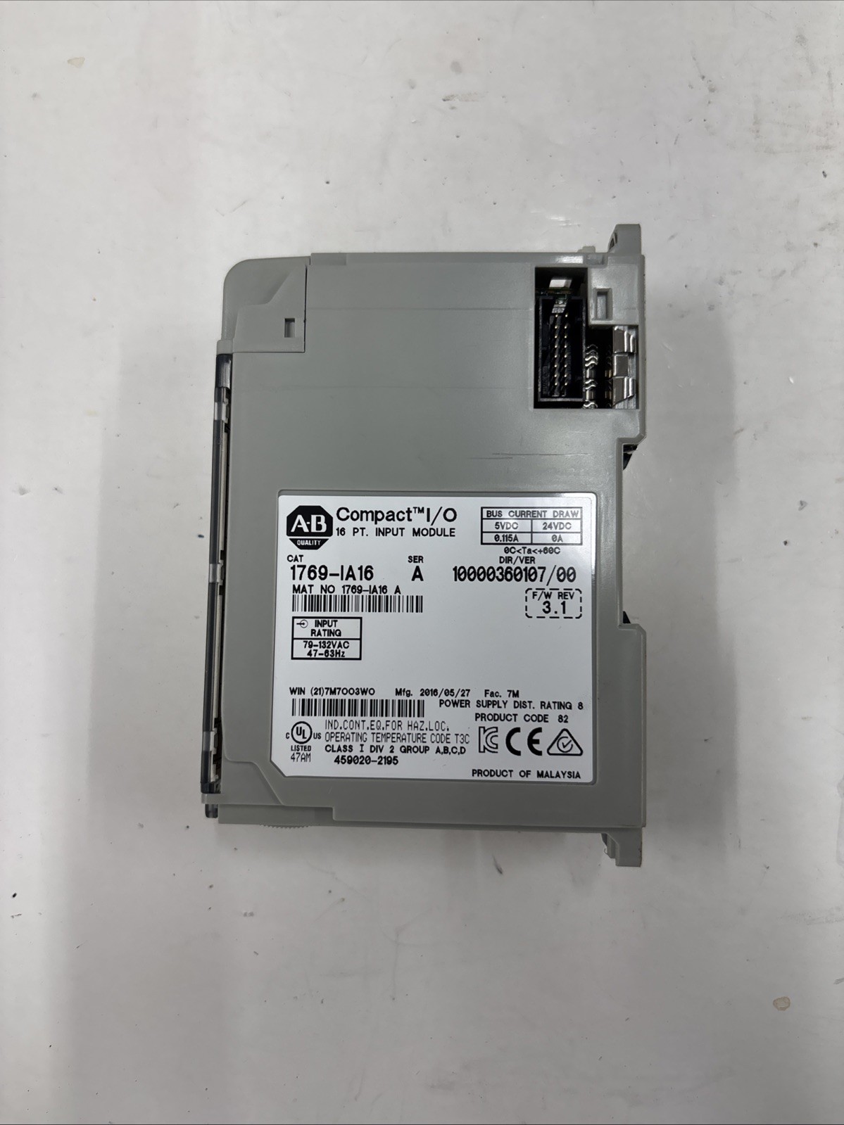 Allen-Bradley 1769-IA16 Ser. A Input Module F/W Rev. 3.1