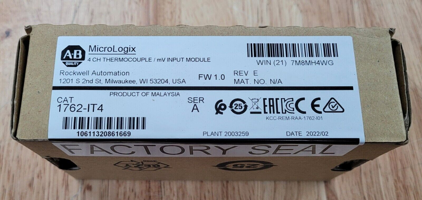 Allen-Bradley 1762-IT4 SER A MicroLogix Themocouple/mV Module New Factory Sealed