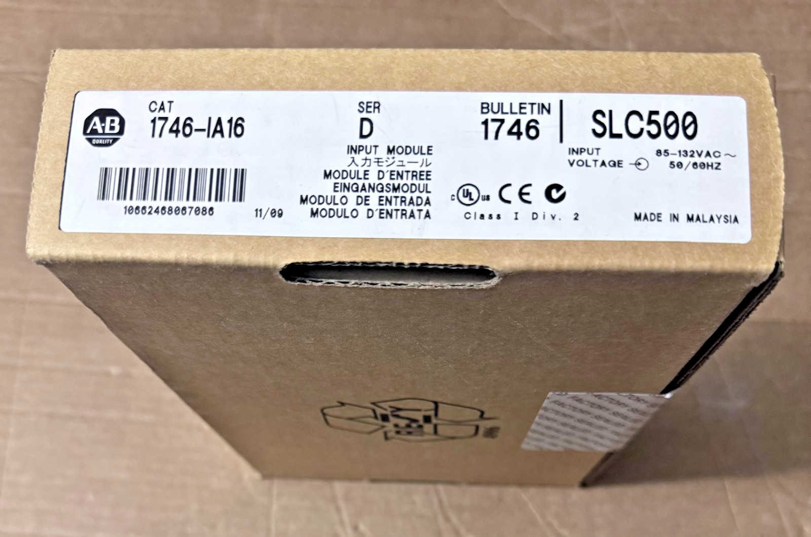 Sealed Pre-owned Allen Bradley 1746-IA16 /D SLC 500 16-Ch 120VAC Input Module