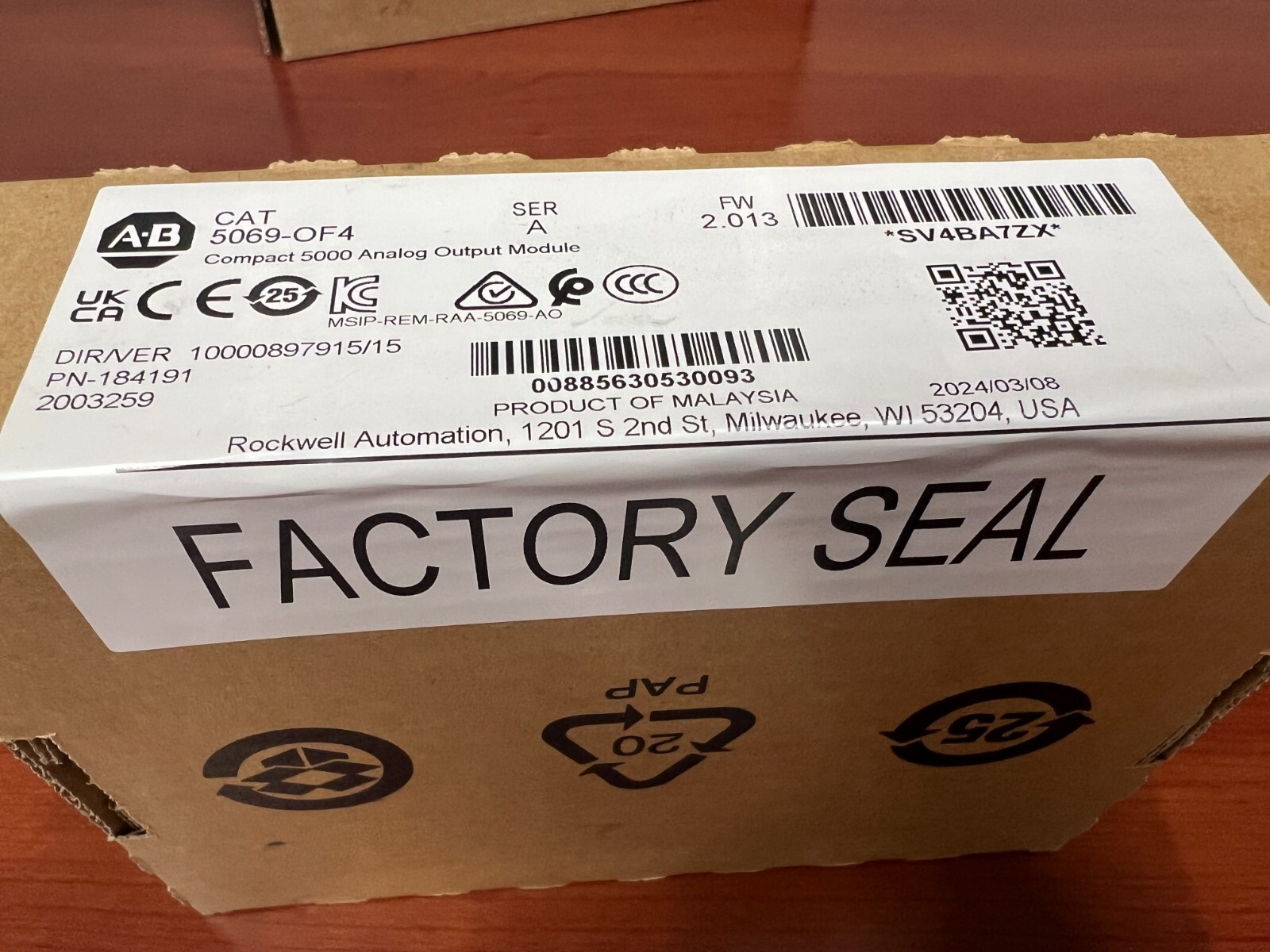 5069OF4 Allen-Bradley 5069-OF4/ A Compact Logix 5000 I/O Analog Output Module