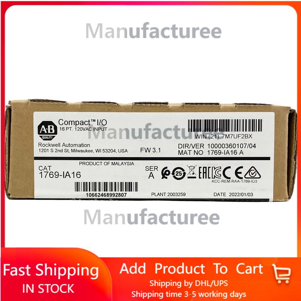 New Allen Bradley 1769-IA16 CompactLogix 16pt 120VAC Input SER A US Free Tax