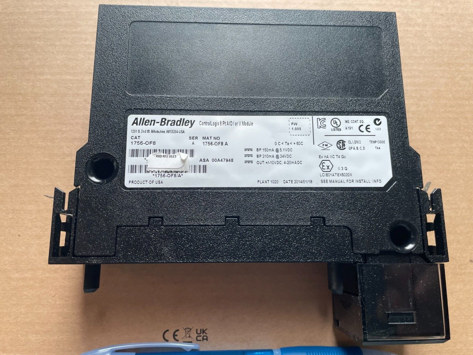 Allen Bradley 1756-OF8 /A ControlLogix 8-Ch Current/Voltage Analog Output