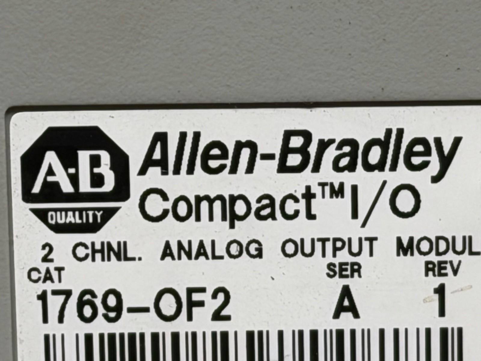 Allen Bradley 1769-OF2 1769-0F2 Ser A Compact I/O MicroLogix Output Module 2 Pt