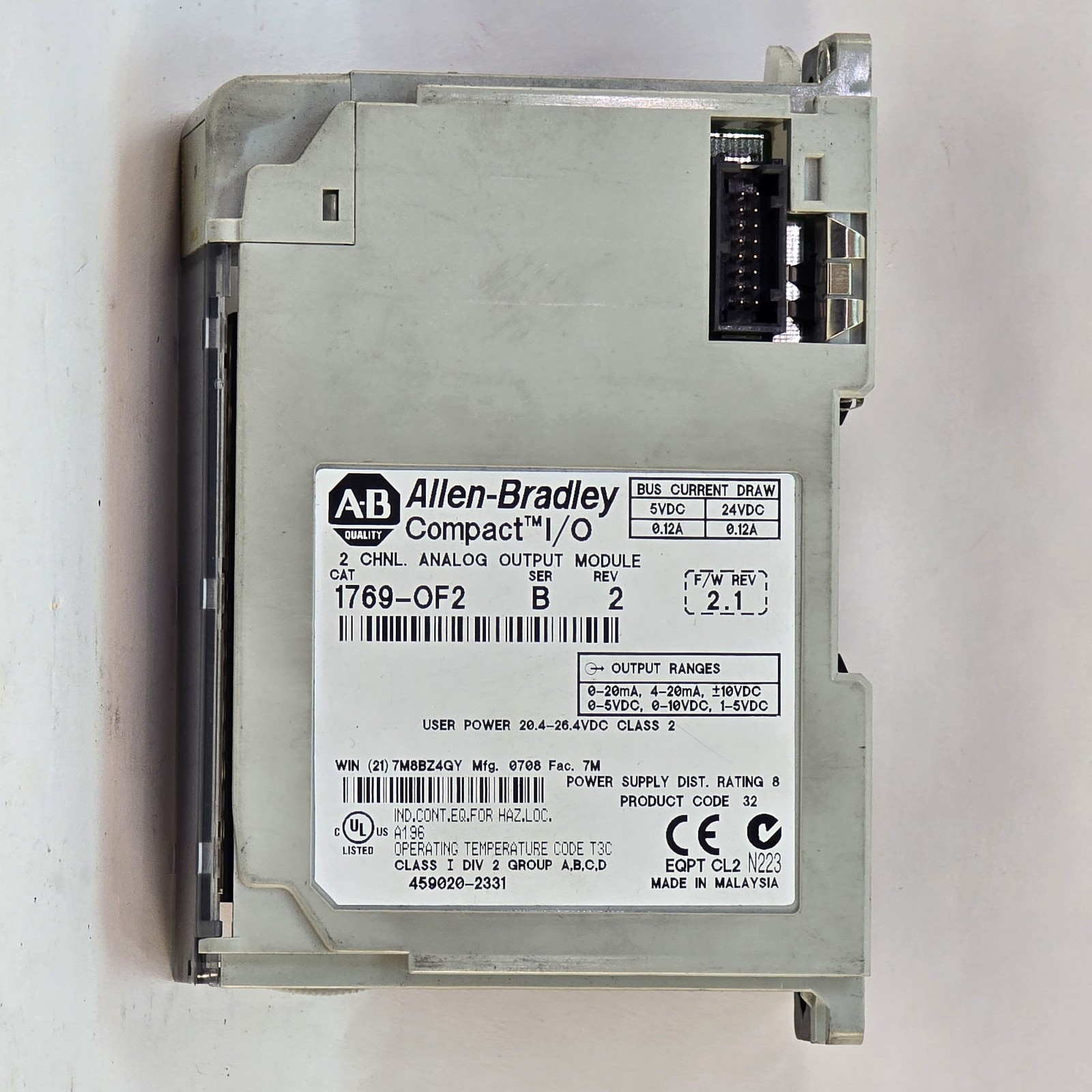 Allen-Bradley 1769-OF2 Channel Analog Output Module Compact I/O 2 Series B