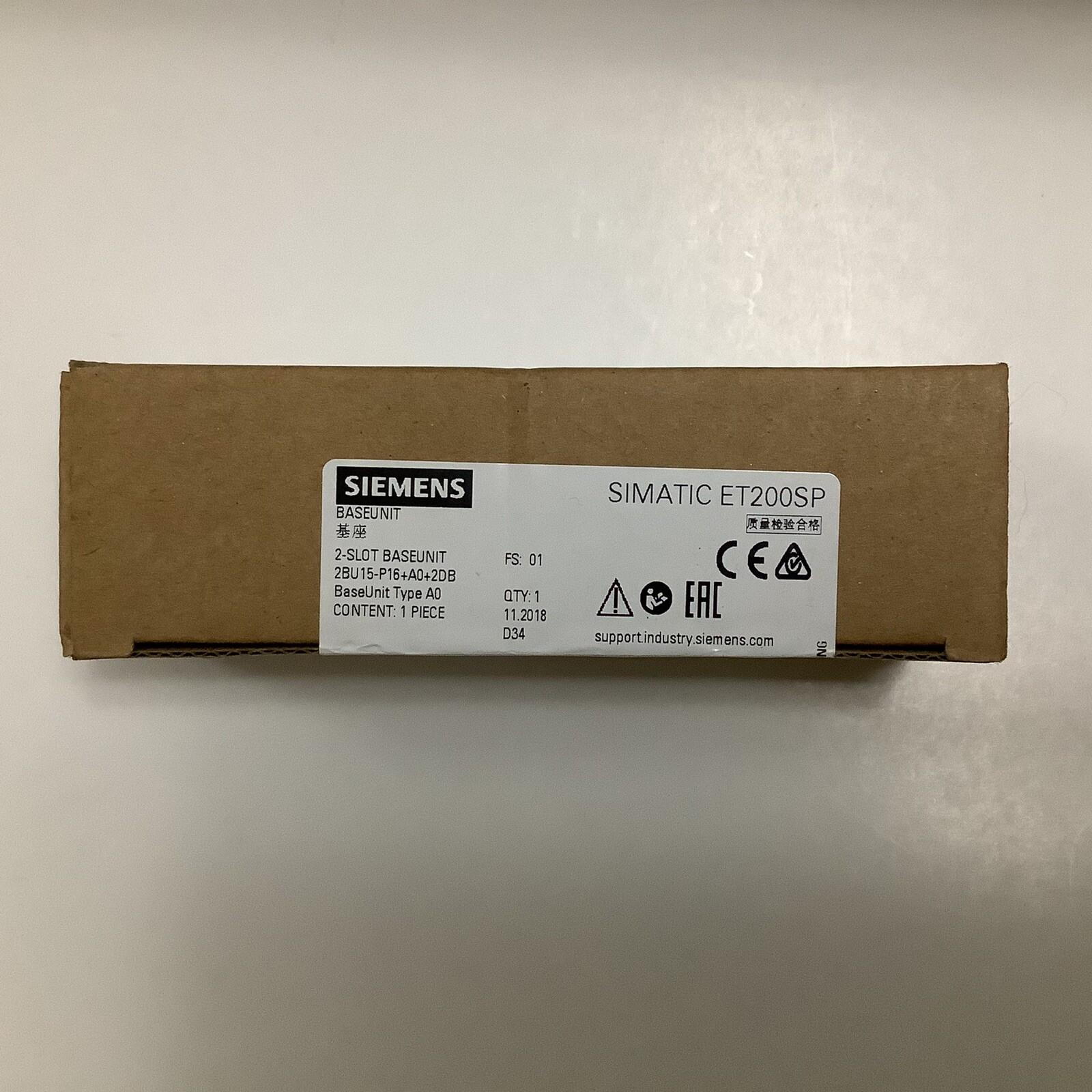 SIEMENS 6ES7 193-6BP60-0DA0 Base Unit 6ES7193-6BP60-0DA0 (New Sealed Package)