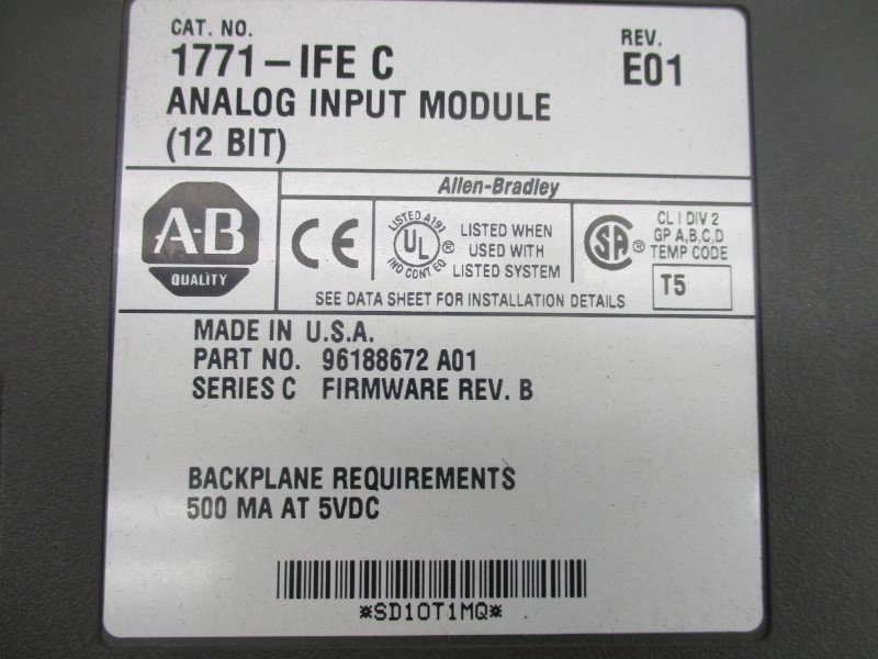 ALLEN BRADLEY 1771-IFE SER. C F/W B UNMP