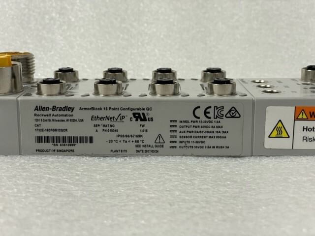 1732E-16CFGM12QCR Ser A ArmorBlock I/O Module Used Good Condition
